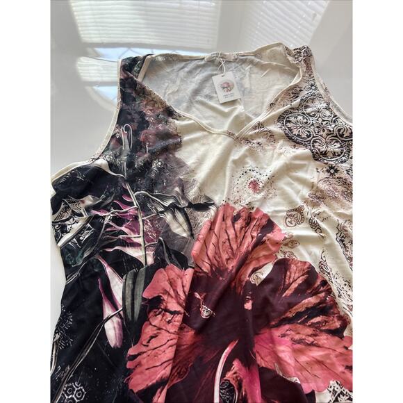 Hbeyyto Women's Floral Pattern VNeck Sleeveless Sun Dress. Plus Size 4XL - Picture 10 of 14